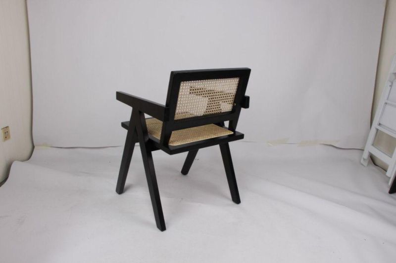 Cheap Price Wood Jeanneret Rattan Dining Chair