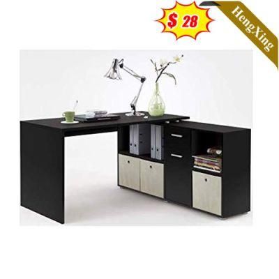 2022 Chinese Factory New Style Black Color Office School Furniture Wooden Storage Computer Table with Drawers