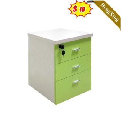 Modern Wooden Design Make in China Green Color Office School Furniture Storage Drawers File Cabinet