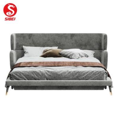 Wholesale Modern Hotel Furniture Home Double Fabric Bed
