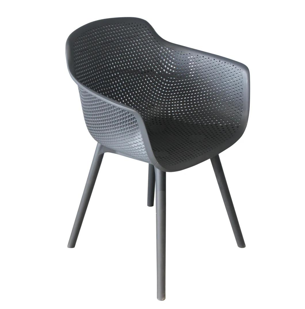 Wholesale Outdoor Furniture Modern Style Garden Furniture Blanding Plastic Chair Eco-Friendly PP Armrest Dining Chair