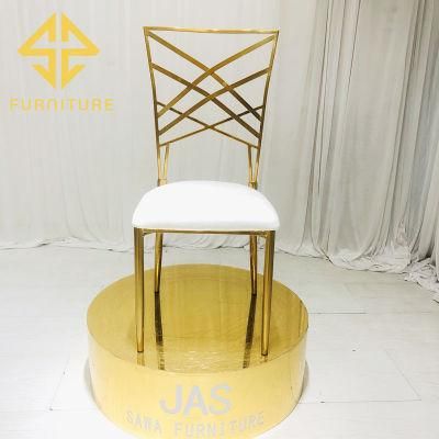 USA Fashionable Golden Metal Dining Chair for Hotel Furniture Wedding Events Used