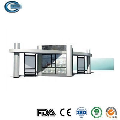Huasheng Temporary Bus Shelter China Bus Stop Glass Shelter Suppliers Modern Bus Station Advertising Bus Shelter
