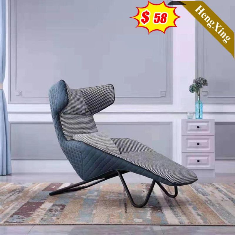 Modern Luxury Elegant Design Hotel Room Metal Leather Reading Single Lounge Chair