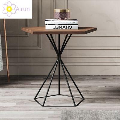 Living Room Furniture Metal Wooden Side Table Coffee Table