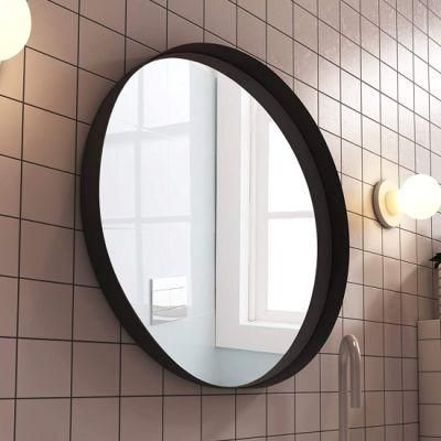 Aluminum Frame Mirror Round Wall Mirror Rustic Accent Mirror for Bathroom/Entry/Dining Room