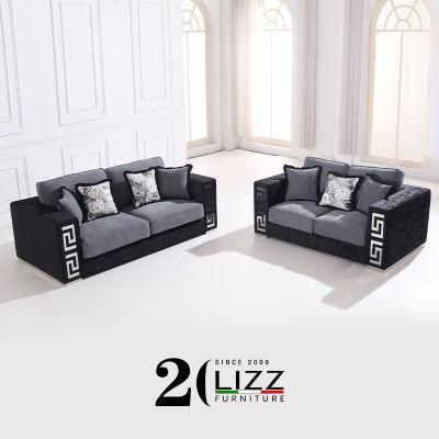Unique Modern Leisure Latest Design Sofa Sets in Velvet Fabric for Living Room Furniture