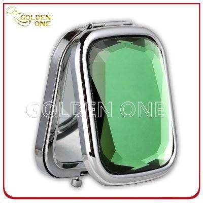 Promotional Gift Shiny Crystal Folding Metal Pocket Mirror