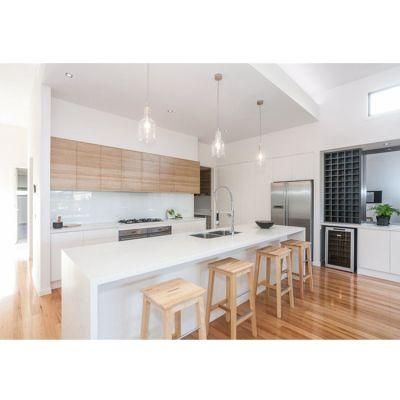 Modern Wooden Veneer Matt Lacquer Finished Black Kitchen Cabinet