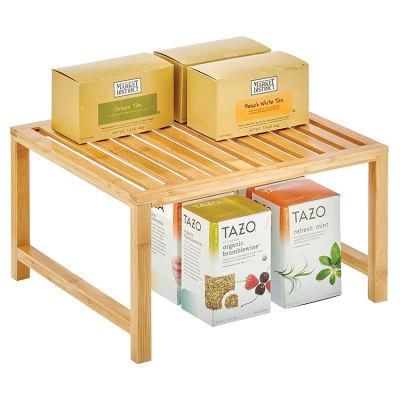 Food and Kitchen Organizer for Cabinets Bamboo Storage Shelf