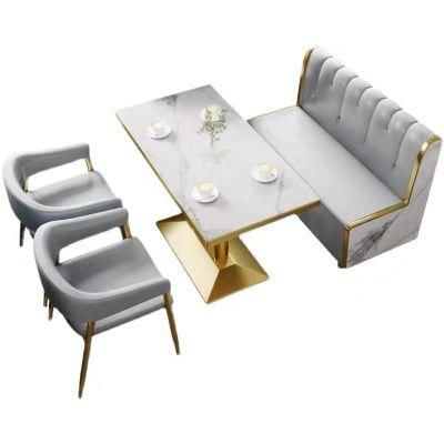 Factory Directly Price Cafe and Restaurant Furniture Modern Design Metal Golden Tables Restaurant Dining Table