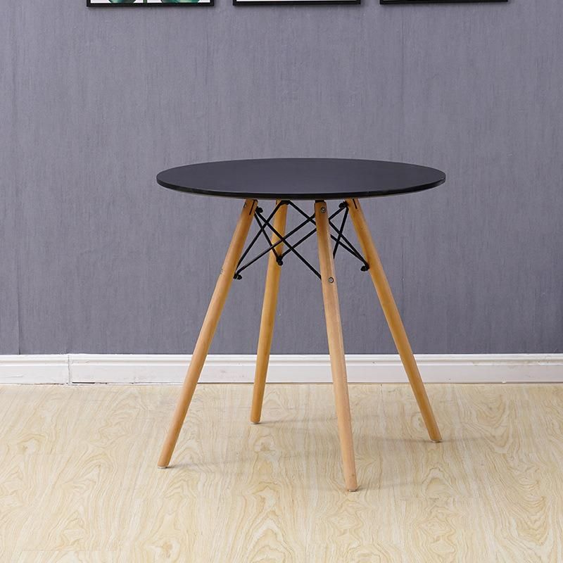 Modern Simple Home Cafe Outdoor Furniture Round Shape Wooden Dining Table