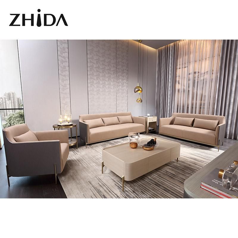 Living Room High End Furniture Luxury Design Genuine Leather Sofa