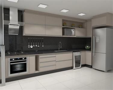 Simple Style L Shaped Functional Integrated Melamine Kitchen Cabinet