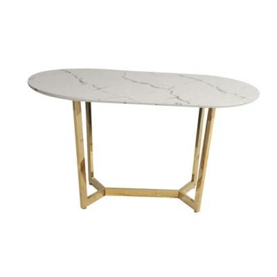 Modern Design Marble Top Stainless Steel Dining Table