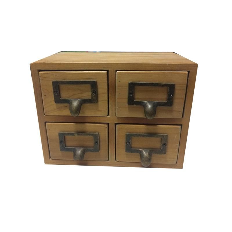 Modern Style Bamboo Wooden Table Office 4 Organizer Wooden Cabinet