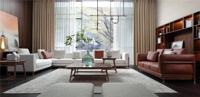 Modern White Fabric Living Room Secetion Sofa for Hotel Reception