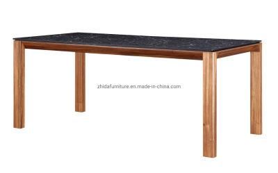 Home Furniture Solid Wood Dining Furniture Restaurant Marble Table