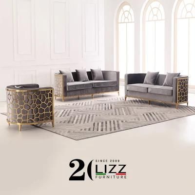 Fashion Leisure Dubai Modern Fabric Metal Frame Sofa Living Room Furniture