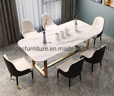 Luxury Simple Style Gold Metal Leg Table Dining Room Furniture