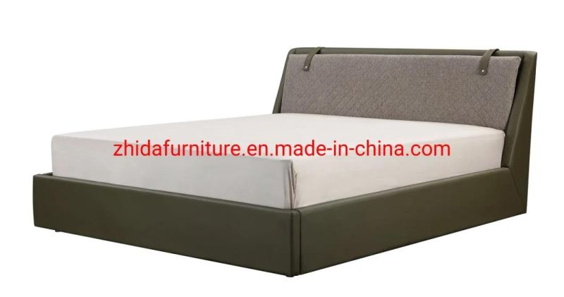 Hotel Modern Micro Fiber Leather Bedroom Furniture Bed with Storage