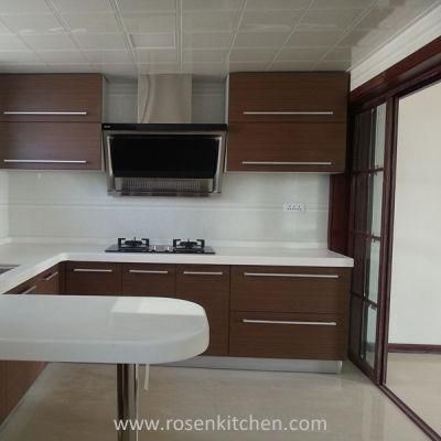 Morden Customized Practical Waterproof Wood Grain Laminate Kitchen Cabinet