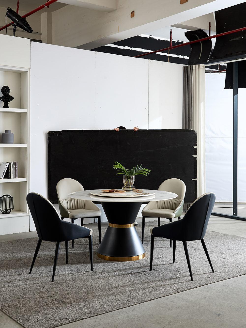 Modern Furniture Round Dining Table with Marble Sintered Stone