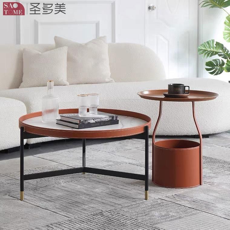 Round Plate End Table Set Metal Coffee Table