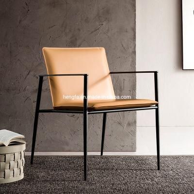 Modern Luxury Furniture Leather Living Room Balcony Single Chair with Arm