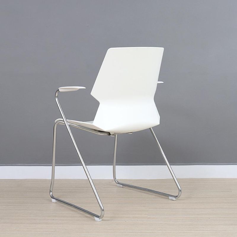 Modern Plastic Dining Chairs Material Stackable White Plastic Chair