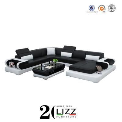 Modern Home Furniture Living Room Leisure Corner Genuine Leather Sofa Set