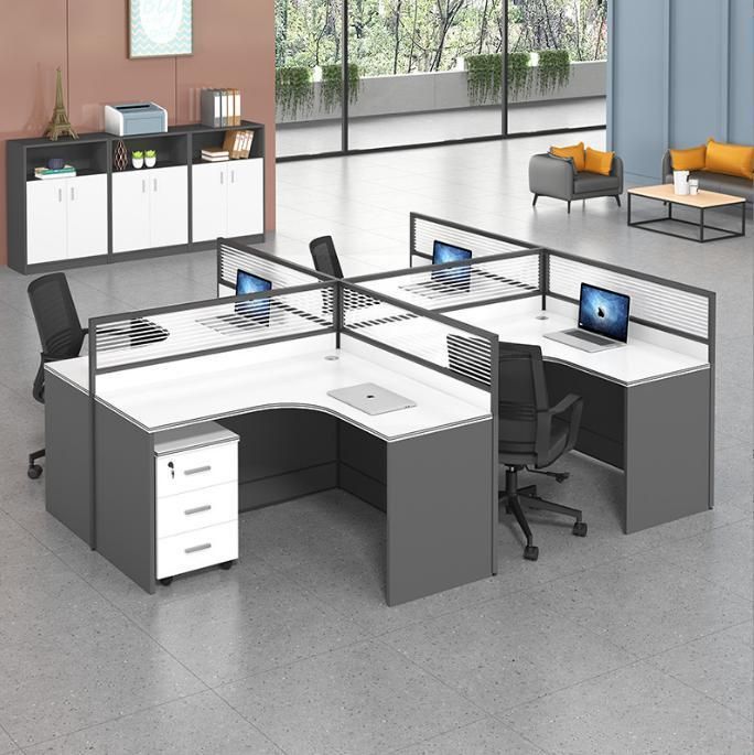 Desk Double Screen Card Position Simple Staff Computer Desk Chair Combination Office Furniture