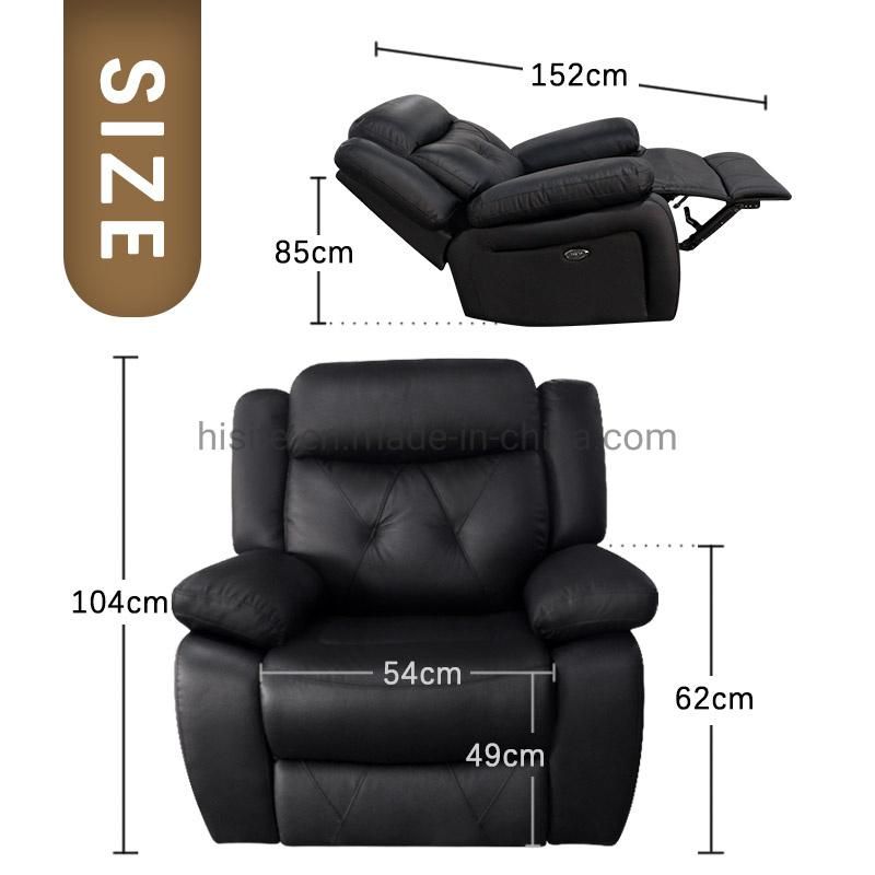 Modern PU Leather High Back Recliner Chair Sale Comfortable Single Manual Recliner Sofa Cinema