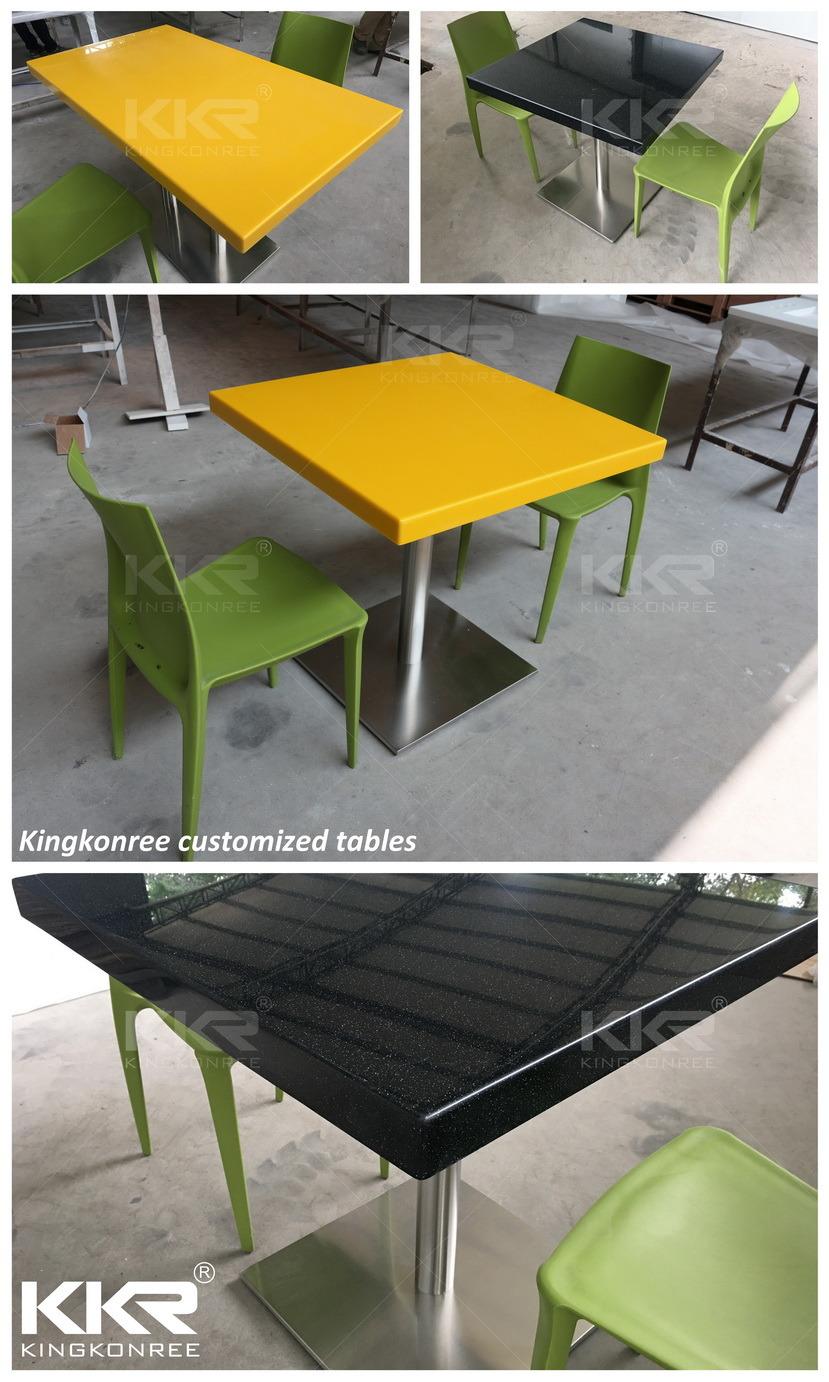 Artificial Stone Small Fast Food Modern Solid Surface Dining Table