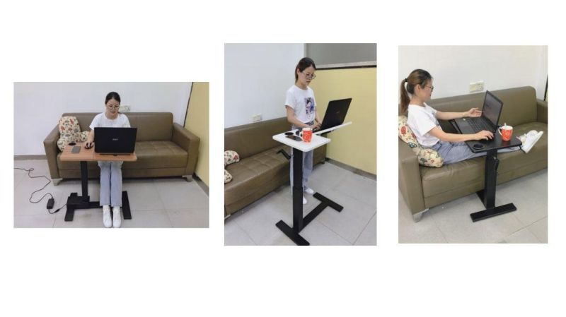 Manual Patented Screw Rod Movable Lifting Side Table /Hospital Furniture