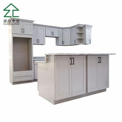 American Ready Made Solid Wood Whole Kitchen Cabinets with Island Cabinet
