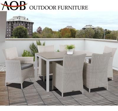 Chinese Outdoor Garden Home Resort Restaurant Rattan Wicker Balcony Poolside Table and Chairs Dining Furniture