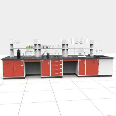 Chemistry Wood and Steel Stainless Steel Lab Bench, Bio Wood and Steel Lab Furniture with Liner/