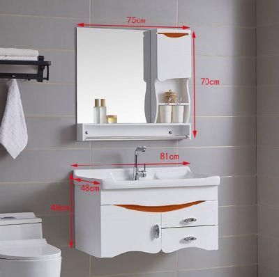 Wall Hung Modern White Durable PVC Bathroom Cabinet