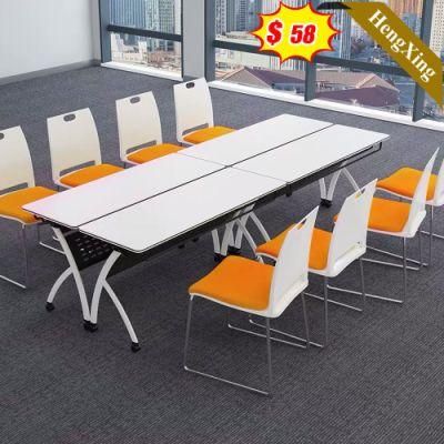 High Quality Wooden Wholesale Office School Furniture White Color Meeting Room Folding Table with Chair