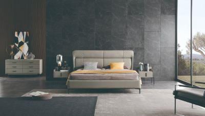 Gainsivlle Italy Double King Size Home Leather Wall Bed Modern Furniture