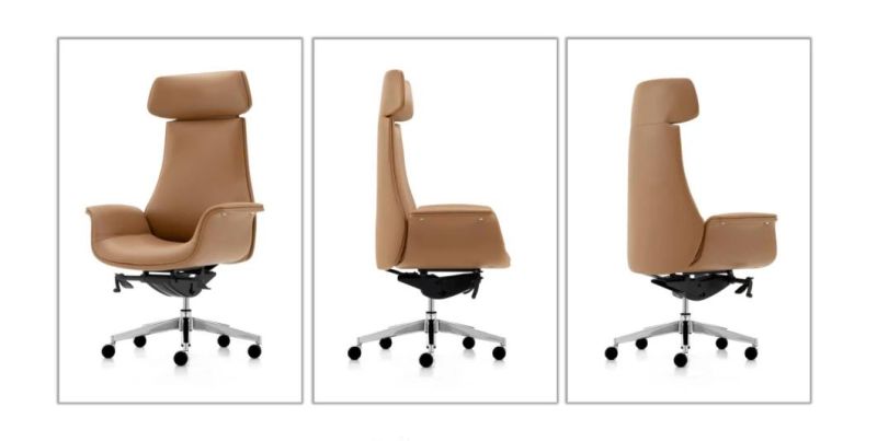 Modern Swivel Revolving Executive PU Genuine Leather Manage Executive Computer Office Chair