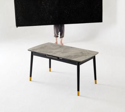 Pandora Marble Dining Table with Carbon Steel Legs