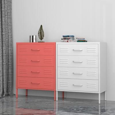 High Quality Classic Bedroom Furniture Steel 4 Drawer Storage Chest Cabinet