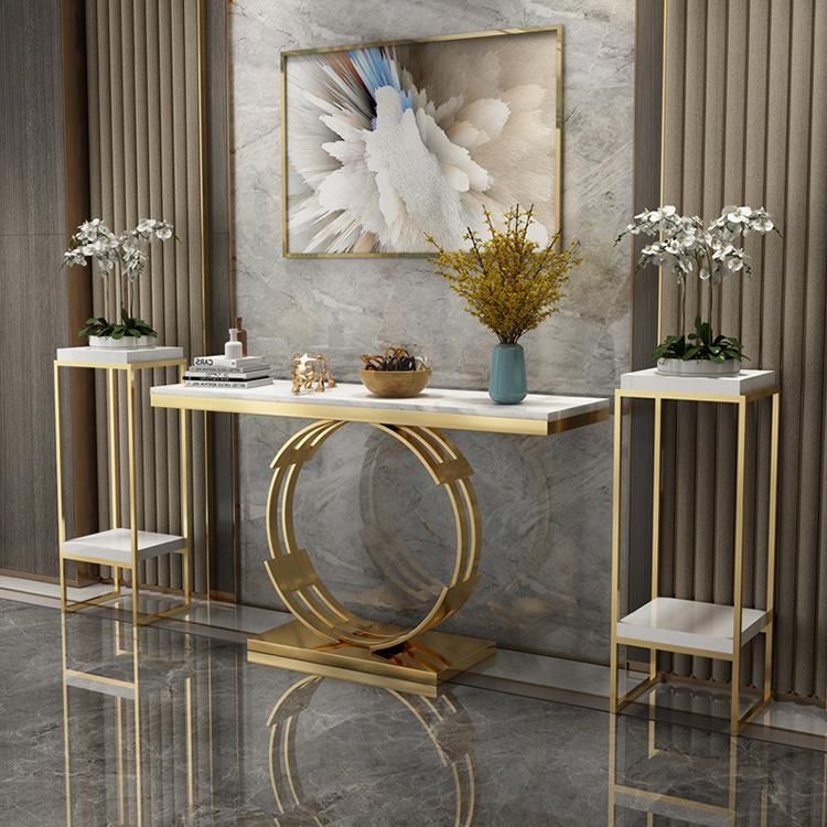 Modern Luxury Marble Top Porch Desk Corner Console Table Furniture
