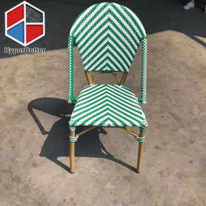 Green Plastic Rattan Coffee Chairs Exterior Coffee Chairs