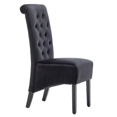 Metal Leg High Back Dining Room Chair with Tufted Back