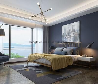 Modern Furniture Hardware Apartment Bedroom Stainless Steel Golden Wall Bed
