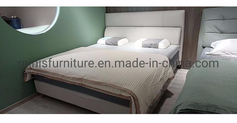 (MN-MB111) Home Bedroom Modern Simple Furniture Adult Double Orange Leather Bed