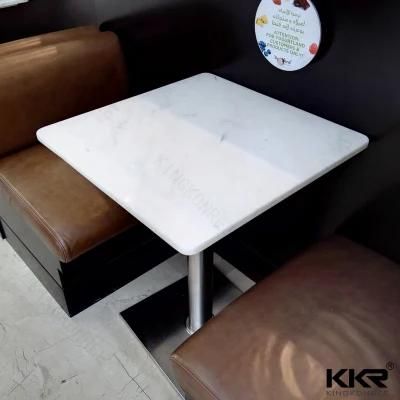 Hotel Furniture Square White Solid Surface Dining Tables